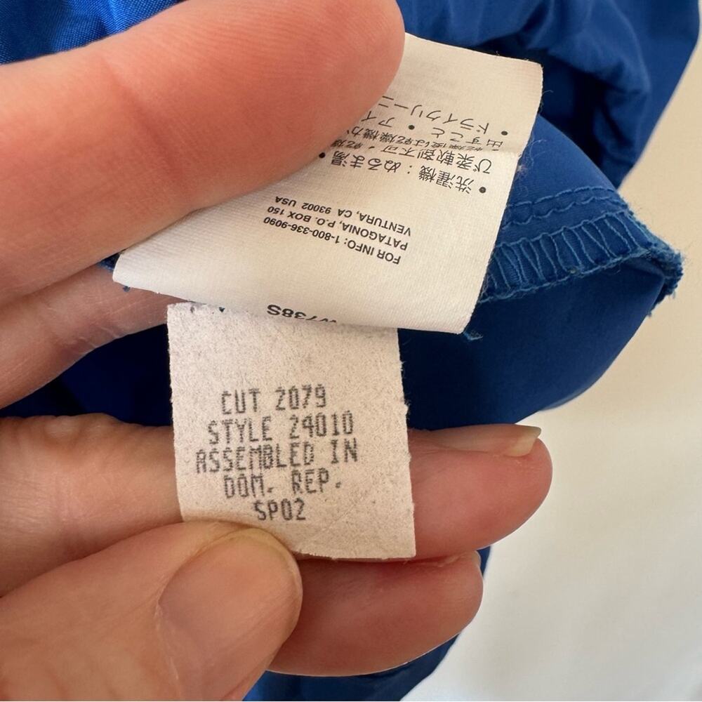 Patagonia Vintage Blue Helium Windshirt 1/2 Zip Pullover Lightweight Windbreaker - Picture 9 of 9